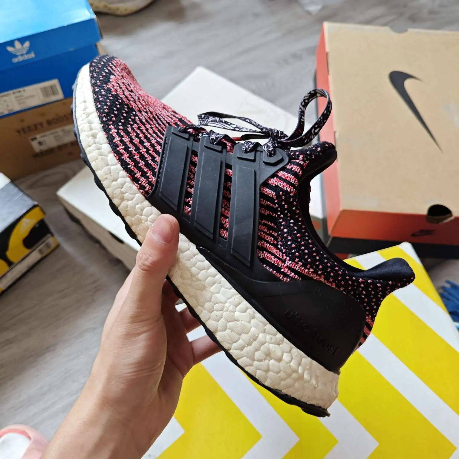 fake ultra boost box Adidas Womens Ultraboost 1.0 Sportswear, Black/Black/Clear Pink, 4.5 The wool Primeknit gives the shoe a unique look JA 3 HAS ARRIVED!