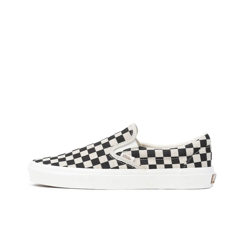 Vans Slip On Износостойкий Легкий Низкий Топ Скейтборд Обувь Унисекс Черный Белый