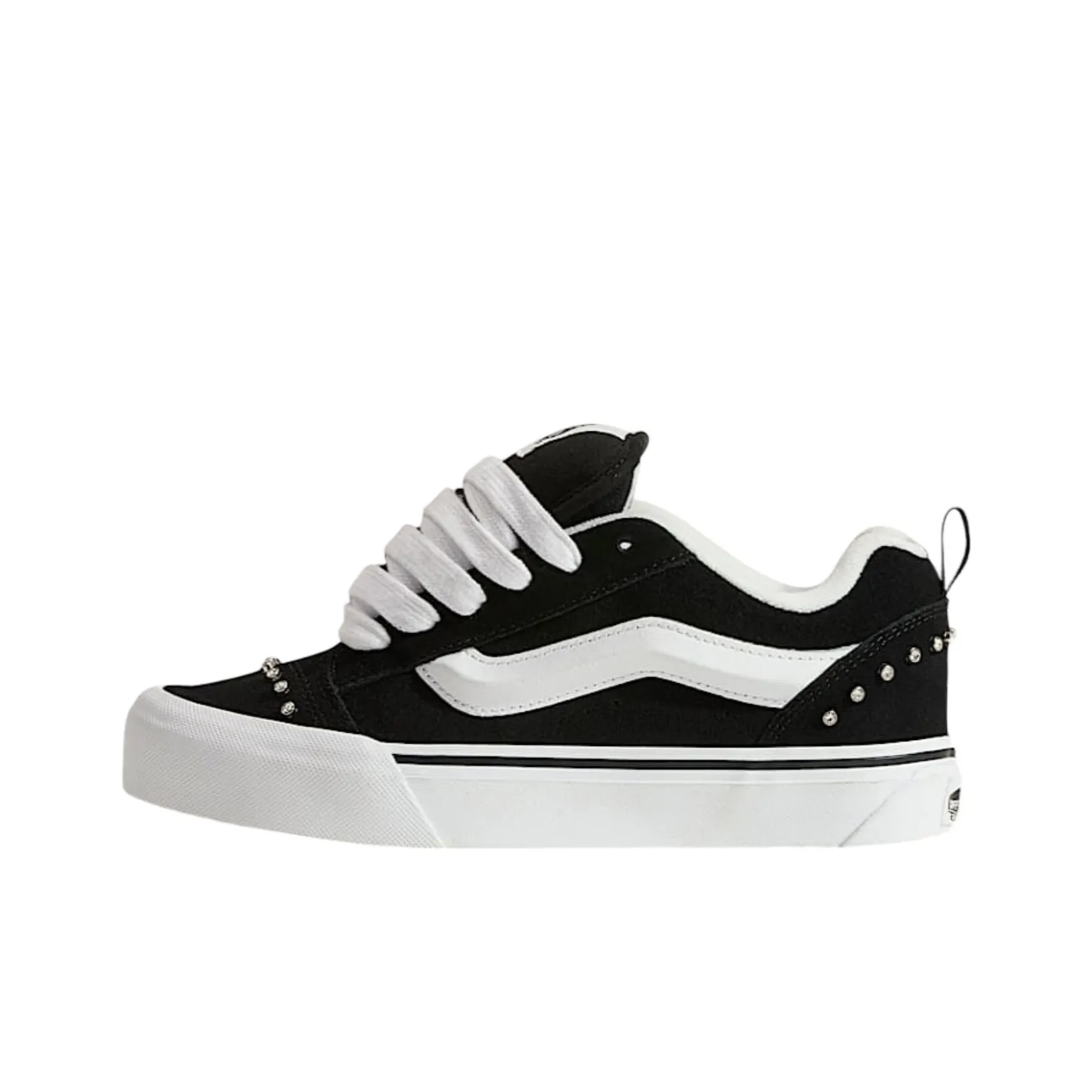 Vans Knu Skool Устойчивая к истиранию низкая скейтбордическая обувь для женщин черно-белая