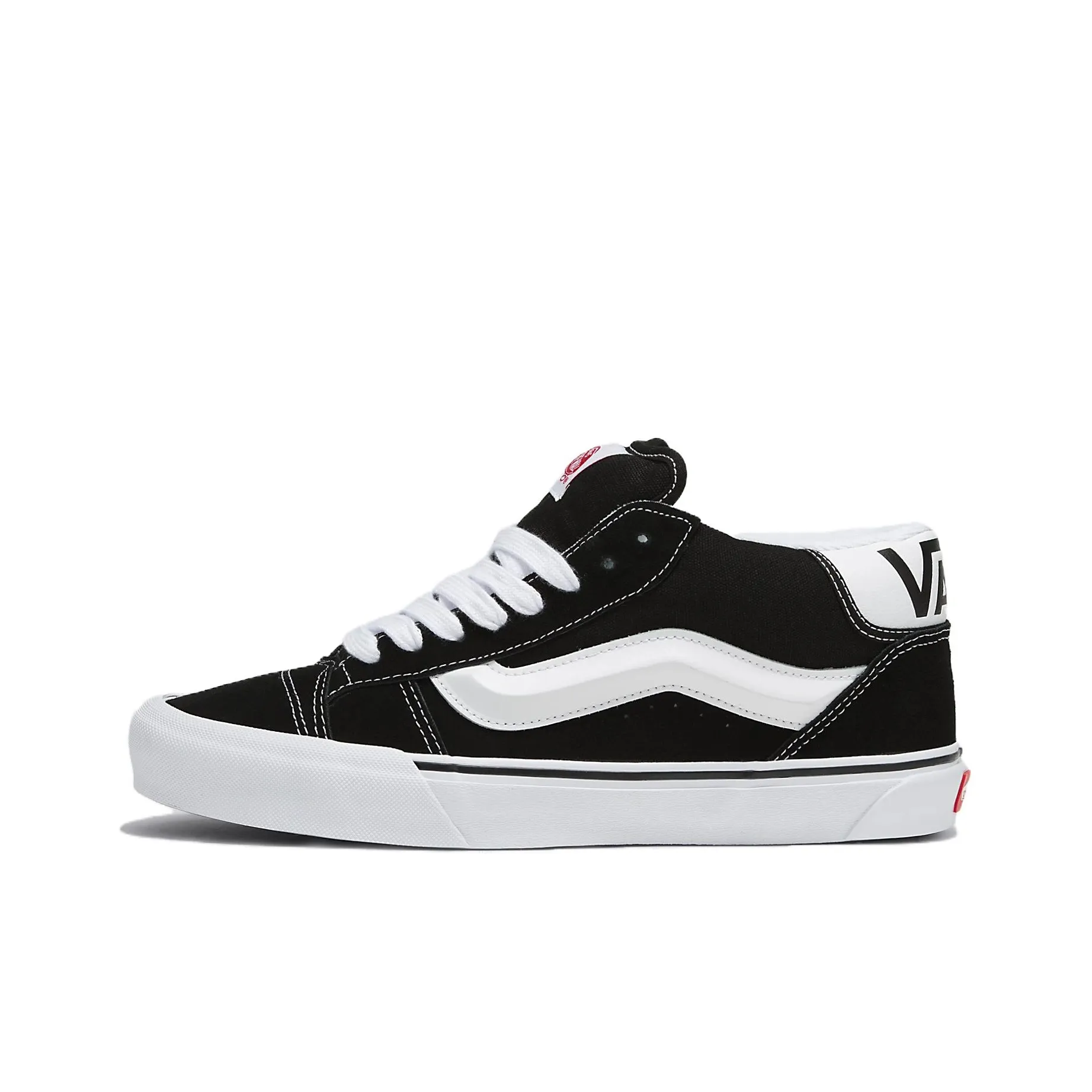 Vans KNU MID Амортизация Устойчивая к износу MID Скейтборд Обувь Унисекс Черный Белый
