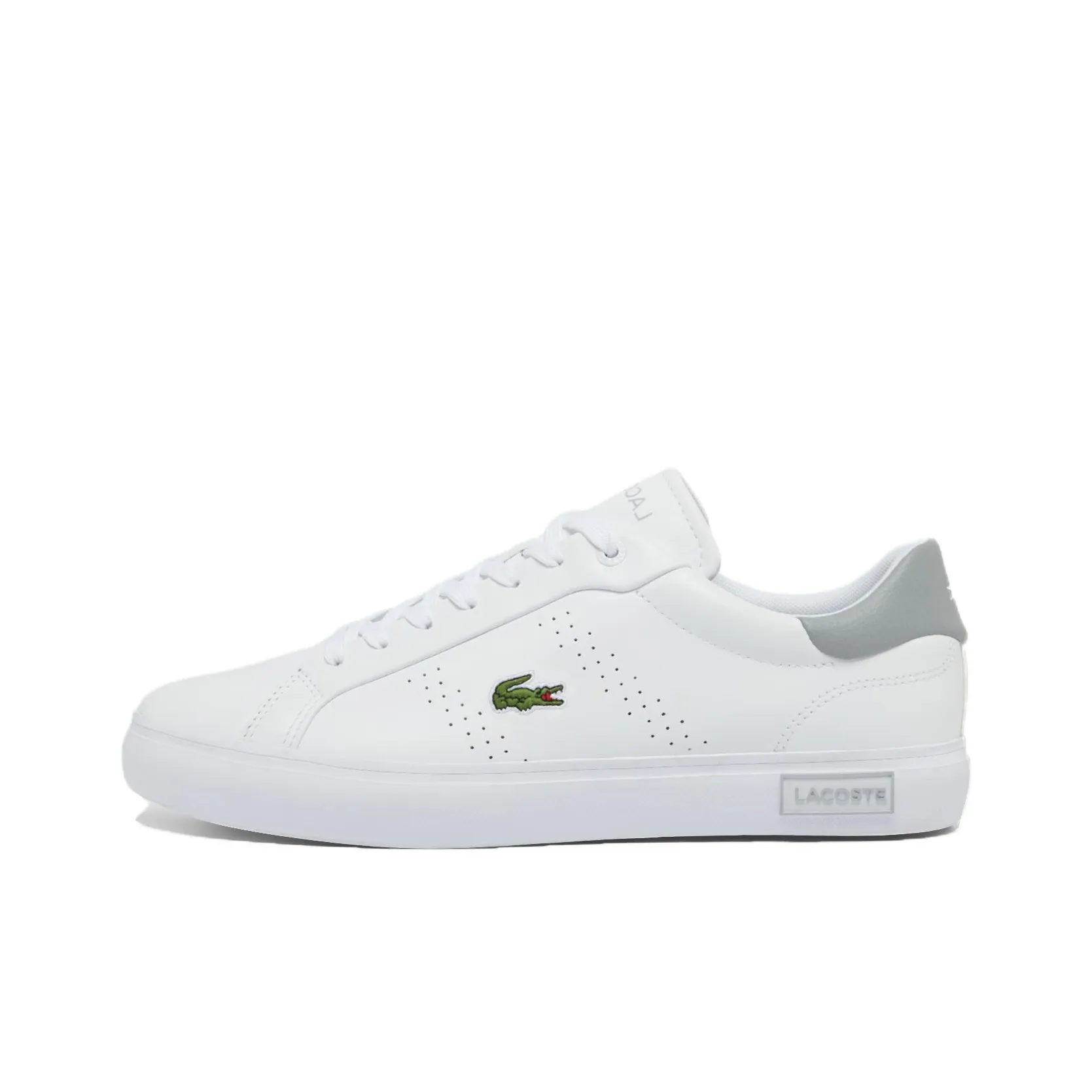 LACOSTE Powercourt 2,0 Кожа Низкий Топ Скейтборд Обувь Мужская Белый Серый