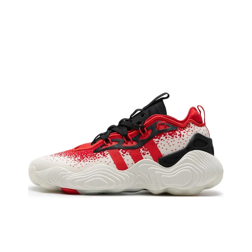 Adidas Trae Young 3,0 Амортизация Износостойкий MID Топ Баскетбольные кроссовки Унисекс Черный Белый Красный