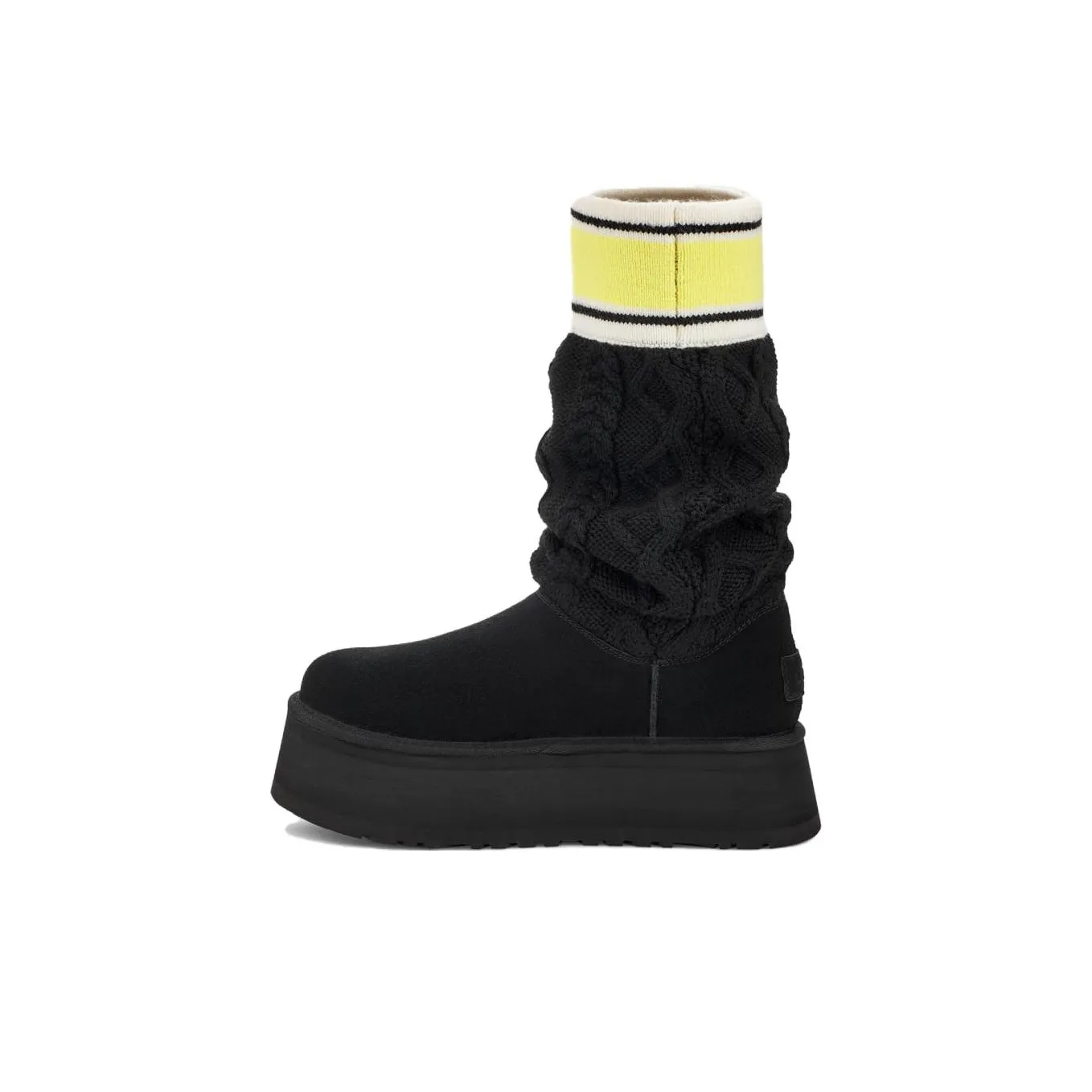 UGG Женские высокие сапоги из кожи черного цвета