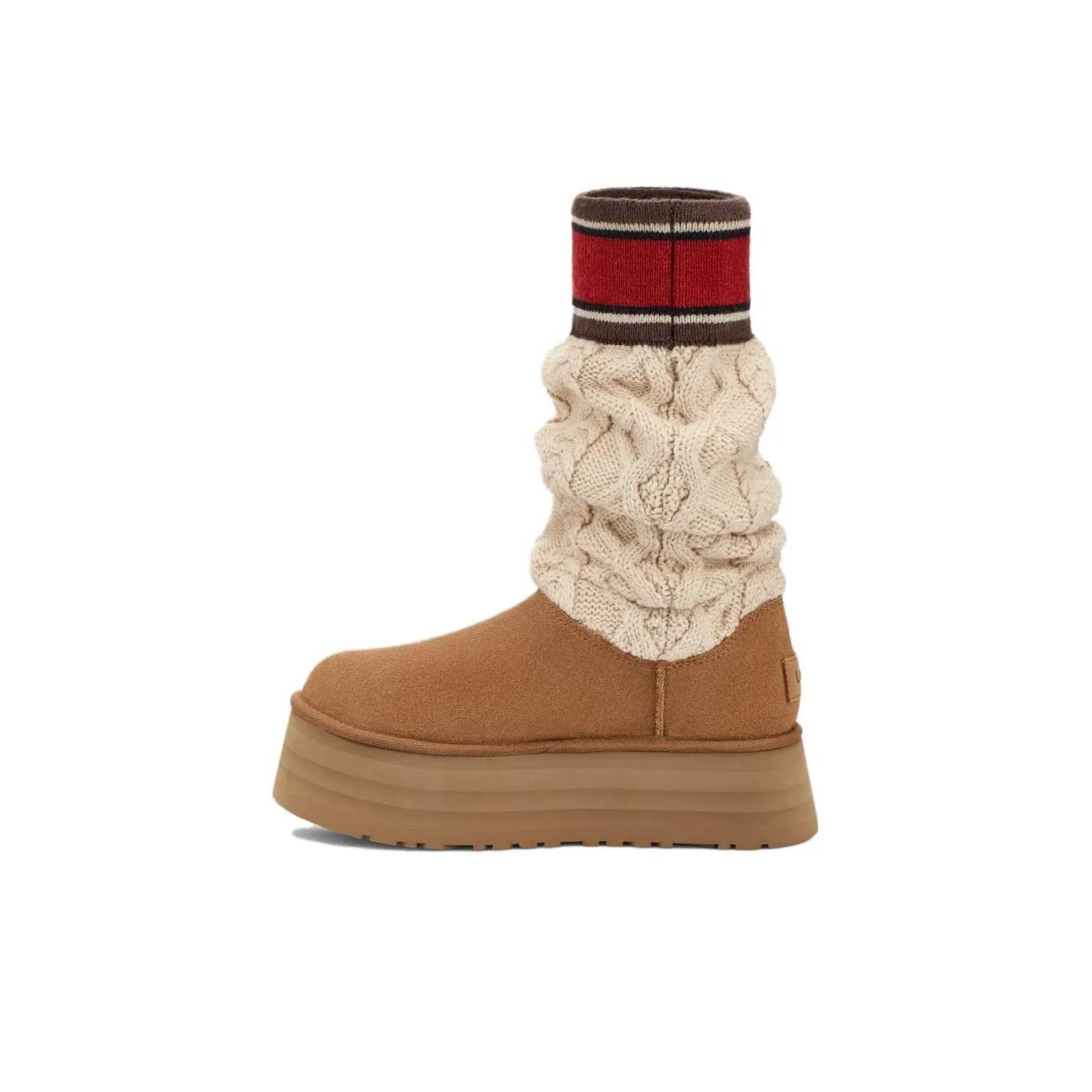 UGG Кожа MID Голень Ботинки Женские Коричневый